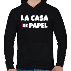 PRINTFASHION LA CASA DE PAPEL - Férfi kapucnis pulóver - Fekete