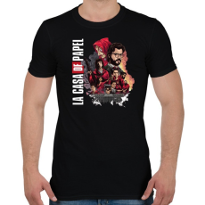 PRINTFASHION La Casa de Papel  - Férfi póló - Fekete