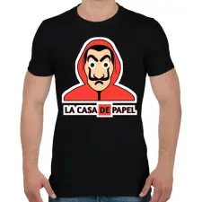 PRINTFASHION LA CASA DE PAPEL - Férfi póló - Fekete férfi póló