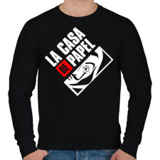 PRINTFASHION La casa de papel - Férfi pulóver - Fekete férfi pulóver, kardigán