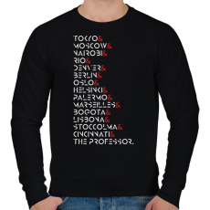 PRINTFASHION La Casa de Papel - Férfi pulóver - Fekete