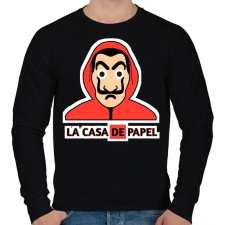 PRINTFASHION LA CASA DE PAPEL - Férfi pulóver - Fekete férfi pulóver, kardigán