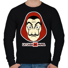 PRINTFASHION LA CASA DE PAPEL - Férfi pulóver - Fekete férfi pulóver, kardigán