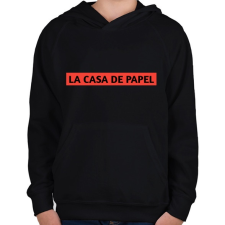 PRINTFASHION LA CASA DE PAPEL - Gyerek kapucnis pulóver - Fekete gyerek pulóver, kardigán