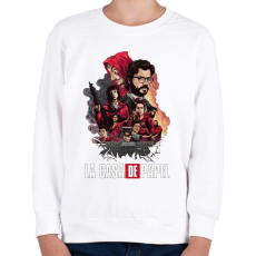 PRINTFASHION La Casa de Papel  - Gyerek pulóver - Fehér