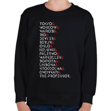 PRINTFASHION La Casa de Papel - Gyerek pulóver - Fekete gyerek pulóver, kardigán