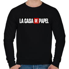 PRINTFASHION La casa de papel logo - Férfi pulóver - Fekete férfi pulóver, kardigán
