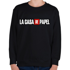 PRINTFASHION La casa de papel logo - Gyerek pulóver - Fekete