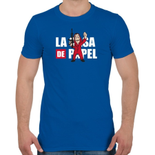 PRINTFASHION La casa de papel N3 - Férfi póló - Királykék férfi póló
