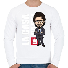 PRINTFASHION La casa de papel N4 - Férfi pulóver - Fehér