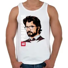 PRINTFASHION La casa de papel N6 - Férfi atléta - Fehér atléta, trikó