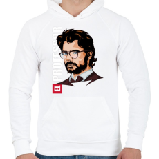 PRINTFASHION La casa de papel N6 - Férfi kapucnis pulóver - Fehér