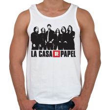 PRINTFASHION La casa de papel - nagy pénzrablás art - Férfi atléta - Fehér atléta, trikó
