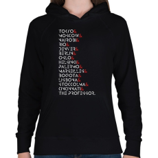 PRINTFASHION La Casa de Papel - Női kapucnis pulóver - Fekete