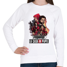 PRINTFASHION La Casa de Papel  - Női pulóver - Fehér női pulóver, kardigán