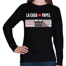 PRINTFASHION La casa de papel - Női pulóver - Fekete női pulóver, kardigán