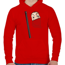PRINTFASHION La casa de papel overál - Férfi kapucnis pulóver - Piros férfi pulóver, kardigán