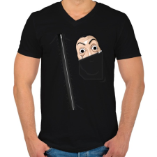 PRINTFASHION La casa de papel overál - Férfi V-nyakú póló - Fekete férfi póló