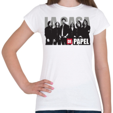 PRINTFASHION La casa de papel poster style - A nagy pénzrablás - Női póló - Fehér