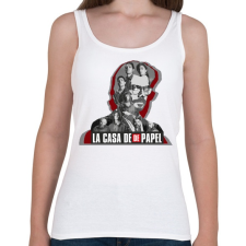 PRINTFASHION La casa de Papel - poster style - Női atléta - Fehér női trikó