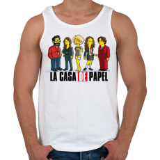 PRINTFASHION La casa de papel - simps. edition - Férfi atléta - Fehér