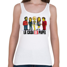 PRINTFASHION La casa de papel - simps. edition - Női atléta - Fehér női trikó