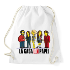 PRINTFASHION La casa de papel - simps. edition - Sportzsák, Tornazsák - Fehér tornazsák