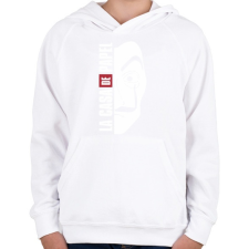 PRINTFASHION La casa de papel - sötét alaphoz - Gyerek kapucnis pulóver - Fehér gyerek pulóver, kardigán