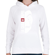 PRINTFASHION La casa de papel - sötét alaphoz - Női kapucnis pulóver - Fehér női pulóver, kardigán