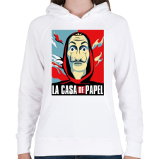 PRINTFASHION La Casa de papel - színes - Női kapucnis pulóver - Fehér női pulóver, kardigán
