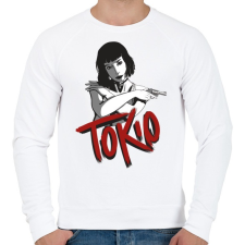 PRINTFASHION La casa de papel - Tokio - Férfi pulóver - Fehér férfi pulóver, kardigán