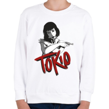 PRINTFASHION La casa de papel - Tokio - Gyerek pulóver - Fehér gyerek pulóver, kardigán