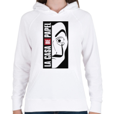 PRINTFASHION La casa de papel - világos alaphoz - Női kapucnis pulóver - Fehér