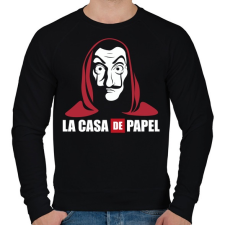 PRINTFASHION La casa de papel WL - Férfi pulóver - Fekete férfi pulóver, kardigán