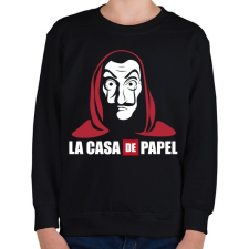 PRINTFASHION La casa de papel WL - Gyerek pulóver - Fekete gyerek pulóver, kardigán