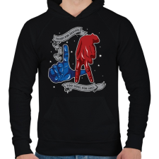 PRINTFASHION LA örök... - Férfi kapucnis pulóver - Fekete férfi pulóver, kardigán