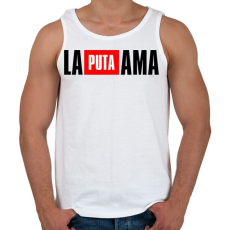 PRINTFASHION La Puta Ama - Férfi atléta - Fehér