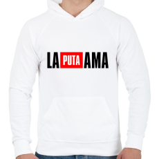 PRINTFASHION La Puta Ama - Férfi kapucnis pulóver - Fehér