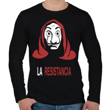 PRINTFASHION La Resistancia - Férfi hosszú ujjú póló - Fekete férfi póló