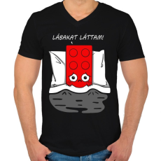 PRINTFASHION Lábakat láttam! - Férfi V-nyakú póló - Fekete