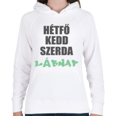 PRINTFASHION Lábnap - Női kapucnis pulóver - Fehér