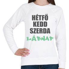 PRINTFASHION Lábnap - Női pulóver - Fehér