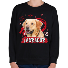 PRINTFASHION Labrador firka - Gyerek pulóver - Fekete