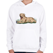 PRINTFASHION Labrador - Gyerek kapucnis pulóver - Fehér gyerek pulóver, kardigán