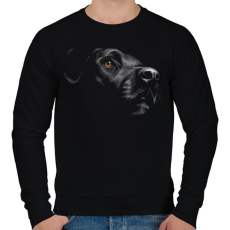 PRINTFASHION Labrador portré - Férfi pulóver - Fekete