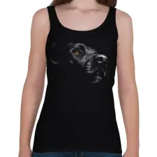 PRINTFASHION Labrador portré - Női atléta - Fekete női trikó