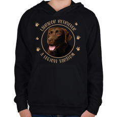 PRINTFASHION Labrador Retriever - Legjobb barát - Gyerek kapucnis pulóver - Fekete