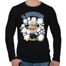 PRINTFASHION Labubu - Férfi hosszú ujjú póló - Fekete férfi póló