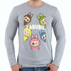 PRINTFASHION Labubu - Férfi hosszú ujjú póló - Sport szürke