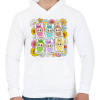 PRINTFASHION Labubu - Férfi kapucnis pulóver - Fehér